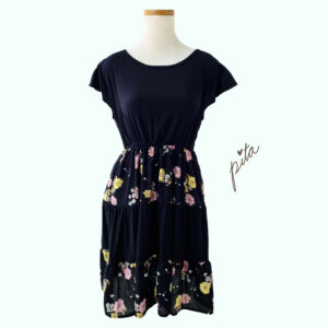 Vestido Nuria Negro Floreado