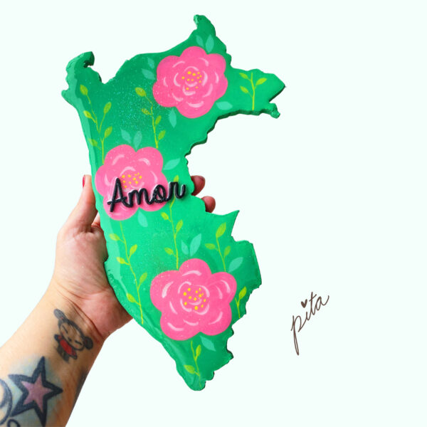 Cuadro mapa amor verde