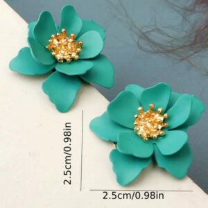 Arete flor turquesa
