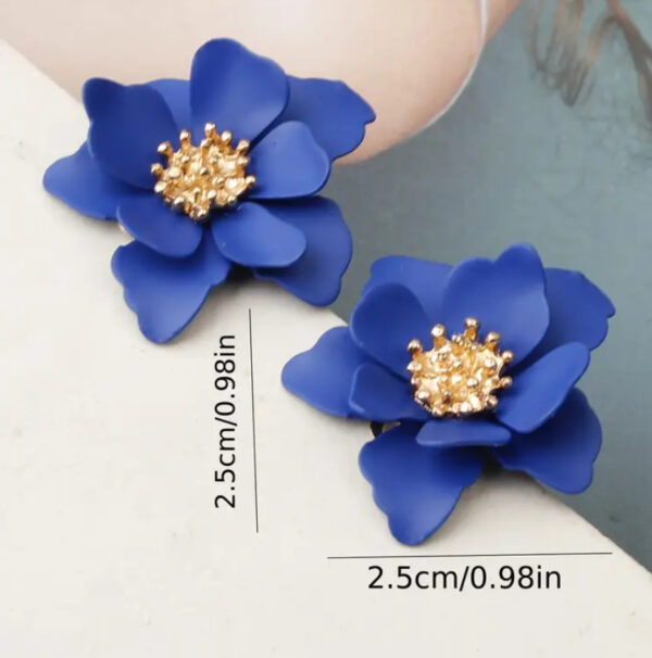 Arete flor  Azul - Imagen 2