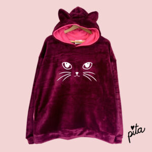 Maxipoleron Gato Orejitas Guinda