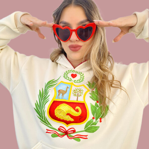 Maxipolerón Capucha Escudo lápiz perla - Imagen 3