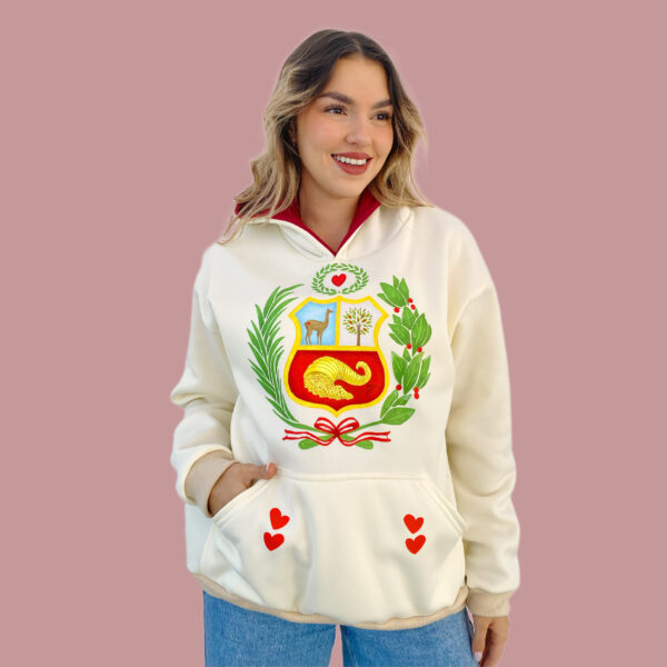 Maxipolerón Capucha Escudo lápiz perla - Imagen 4
