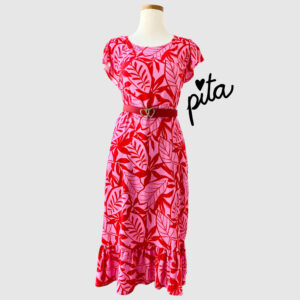 Vestido Petalo Rojo-Rosa