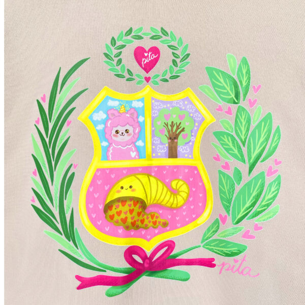 Maxipolerón Capucha escudo pastel beige - Imagen 3