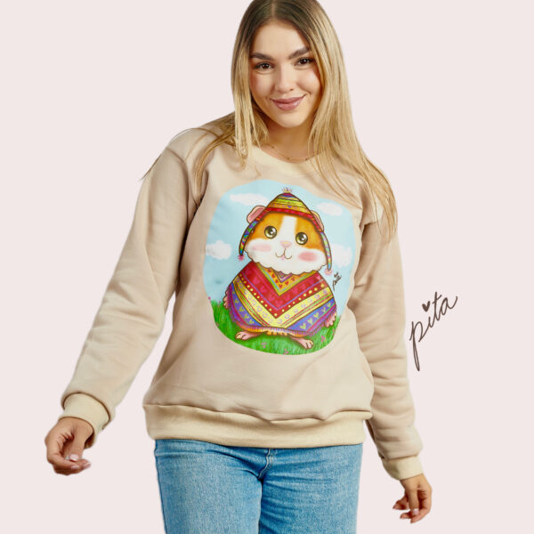 Polera Cuy ponchito beige - Imagen 2