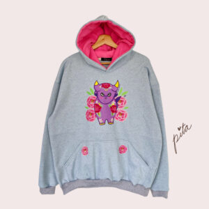 Maxipolerón Capucha Torito gris