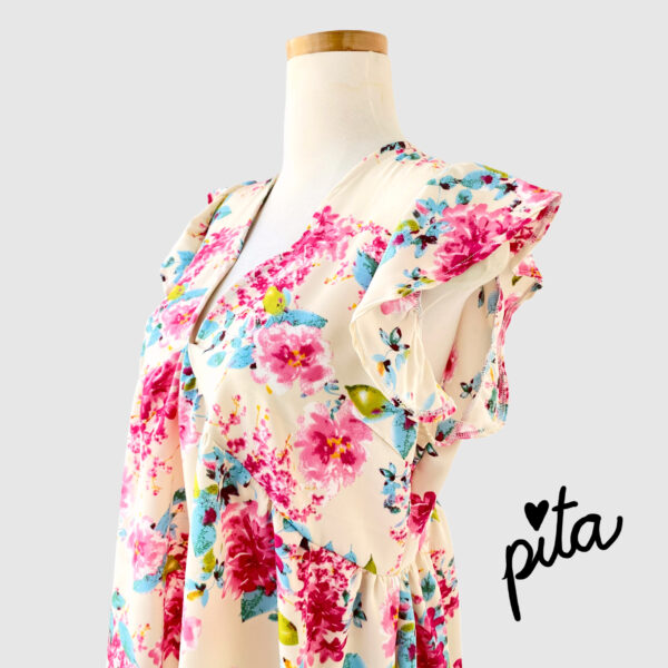 Vestido Minerva floreado perla - Imagen 2