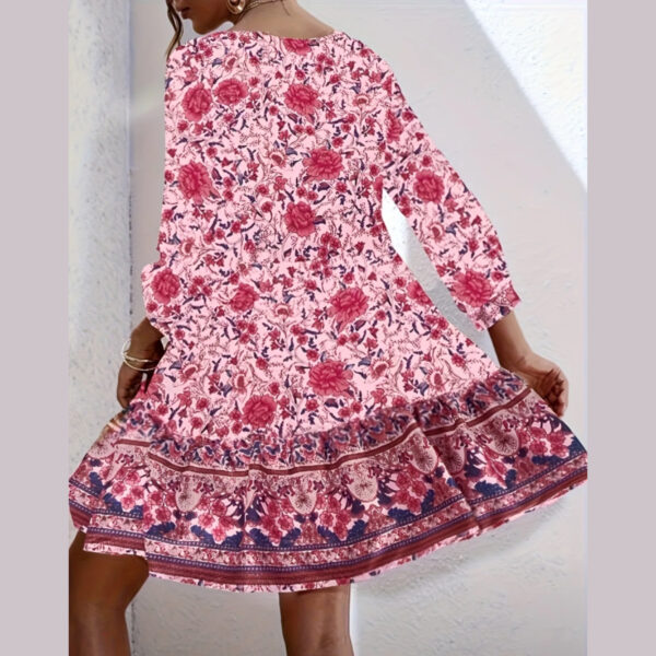 Vestido Flores Rosa-Rojo - Imagen 2