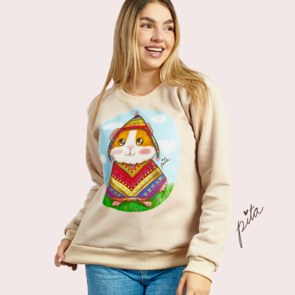Polera Cuy ponchito beige - Imagen 3