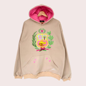 Maxipolerón Capucha escudo pastel beige