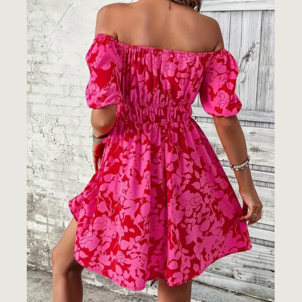 Vestido shoulder fucsia - Imagen 2