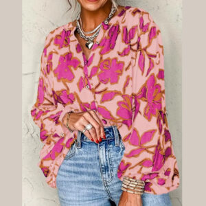 Blusa Fucsia flores