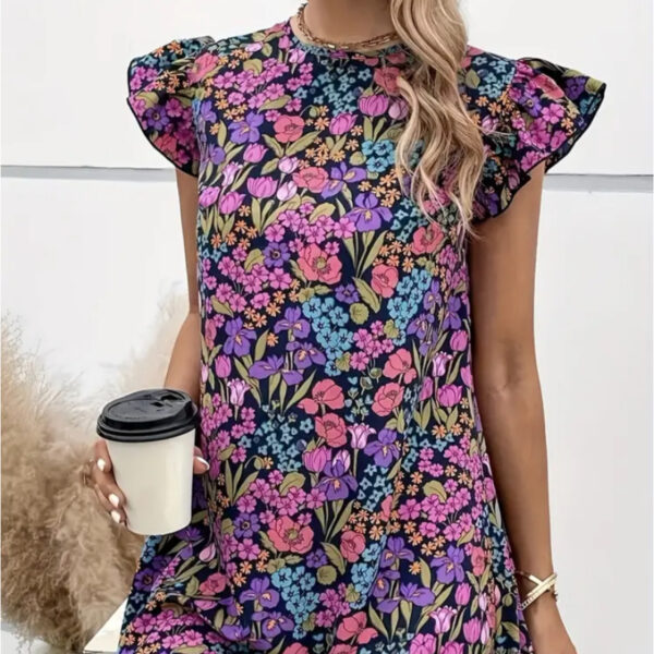 Vestido florcitas morado - Imagen 3