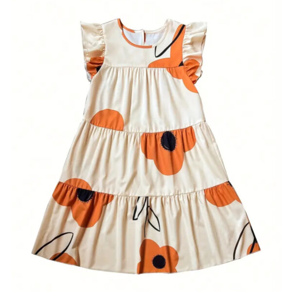 Vestido flor naranja - Imagen 2