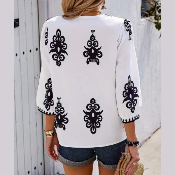 Blusa Marroquí blanco negro - Imagen 2
