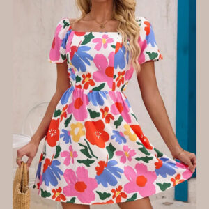 Vestido Lazo floral blanco