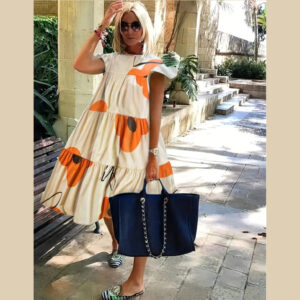 Vestido flor naranja