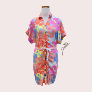 Vestido Camisero Floreado multicolor