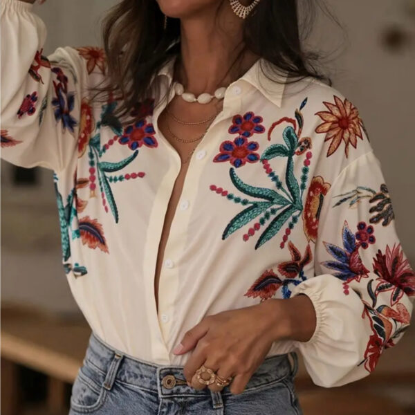 Blusa Floral perla - Imagen 2