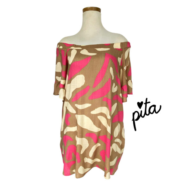 Vestido Shoulder Canela Fucsia