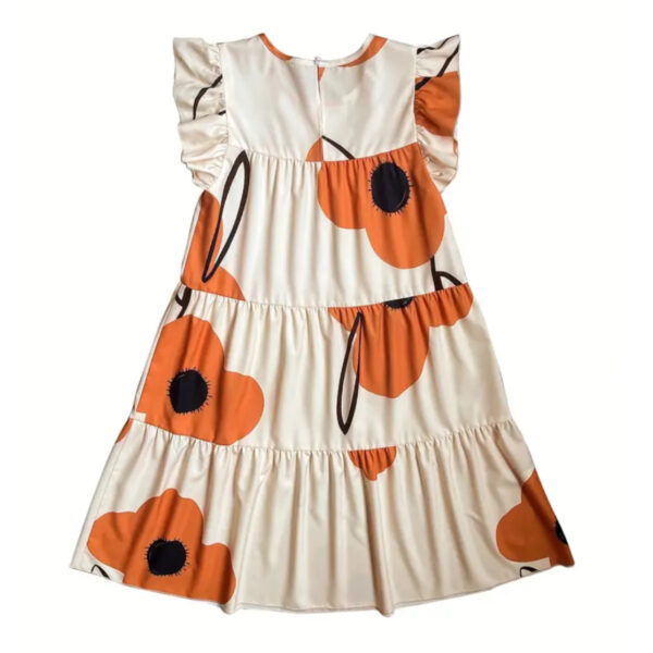 Vestido flor naranja - Imagen 3