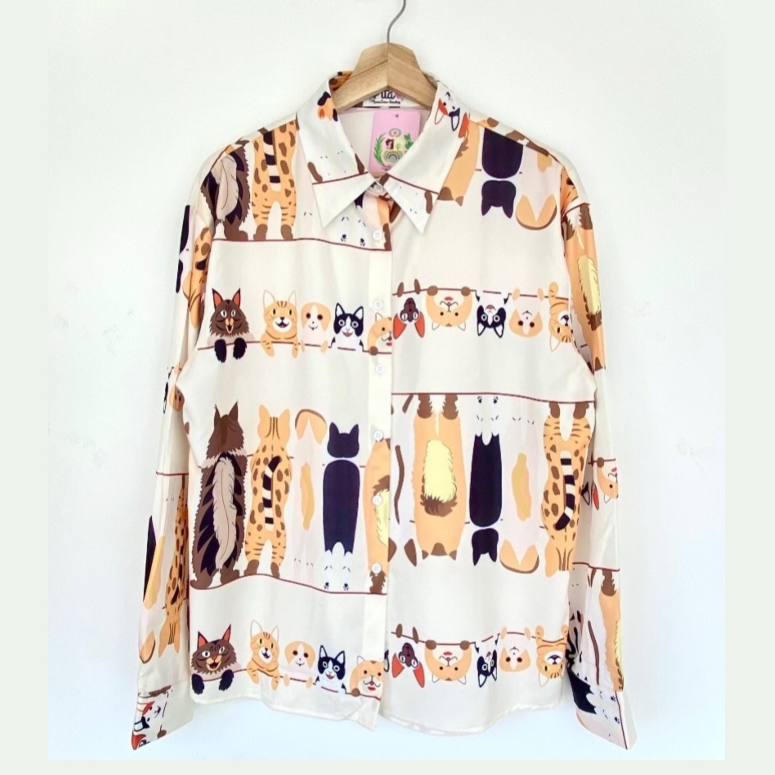 Blusa gatitos canela beige