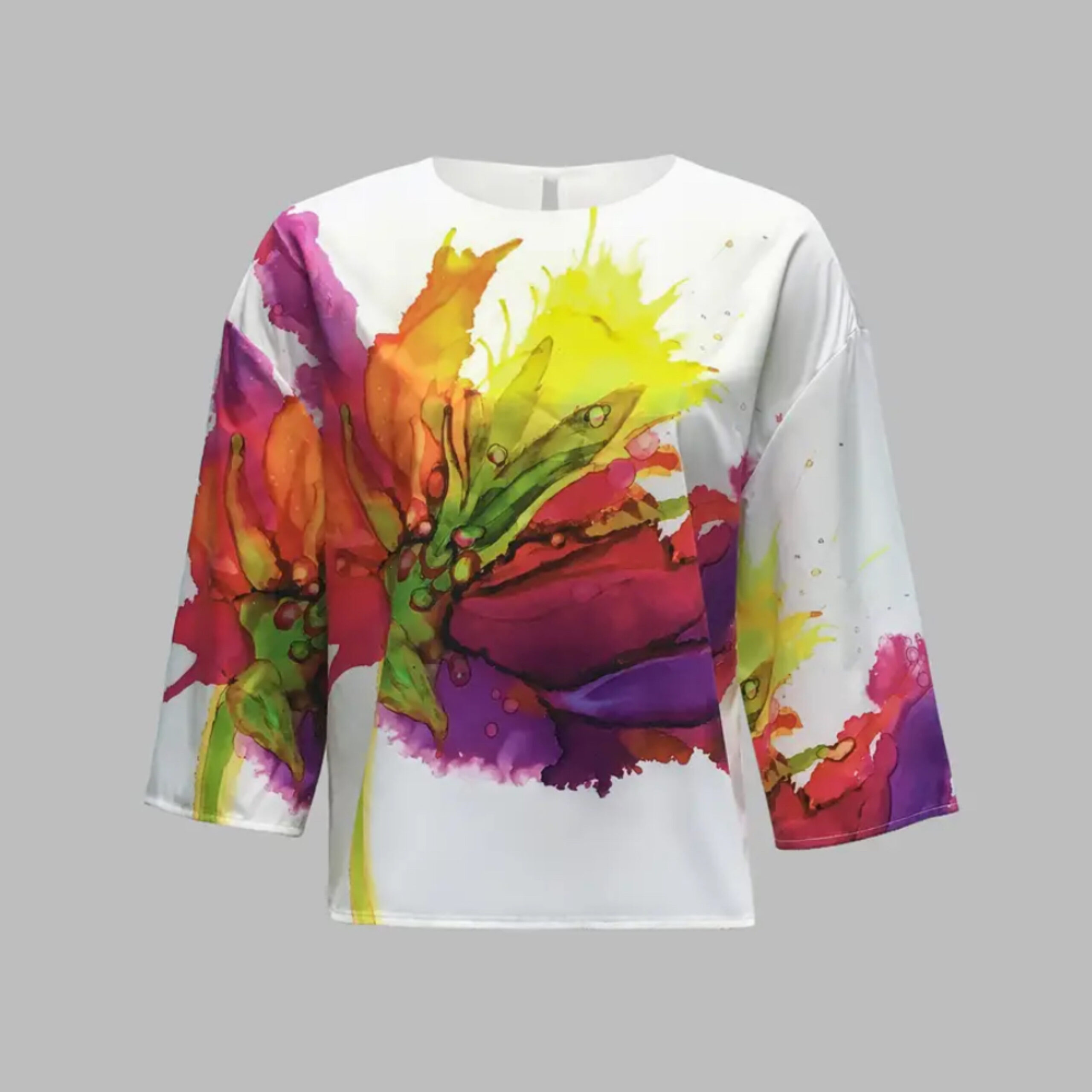 Blusa flor neón blanca - Imagen 2