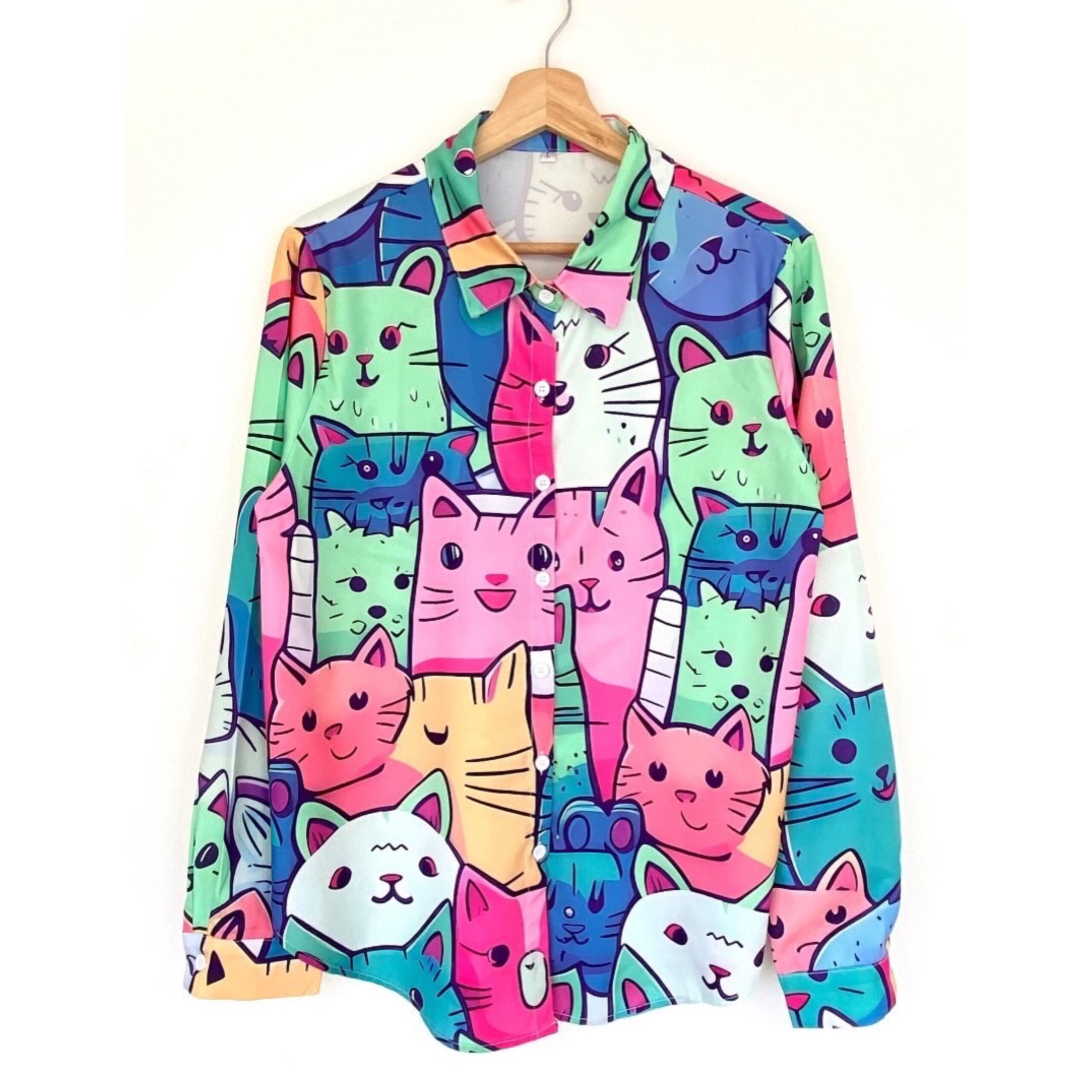 Blusa gatitos azules