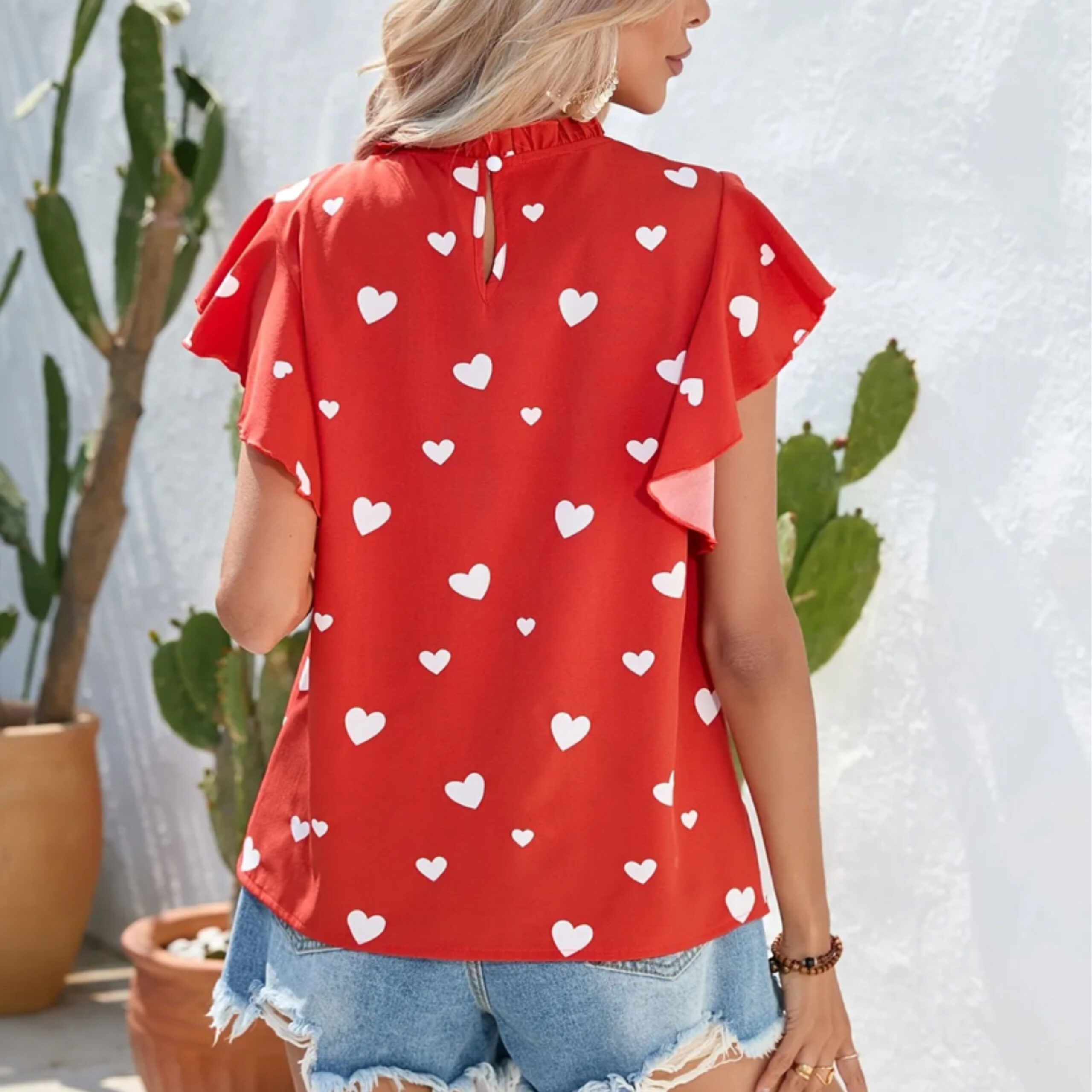 Blusa Dolly corazón rojo - Imagen 3