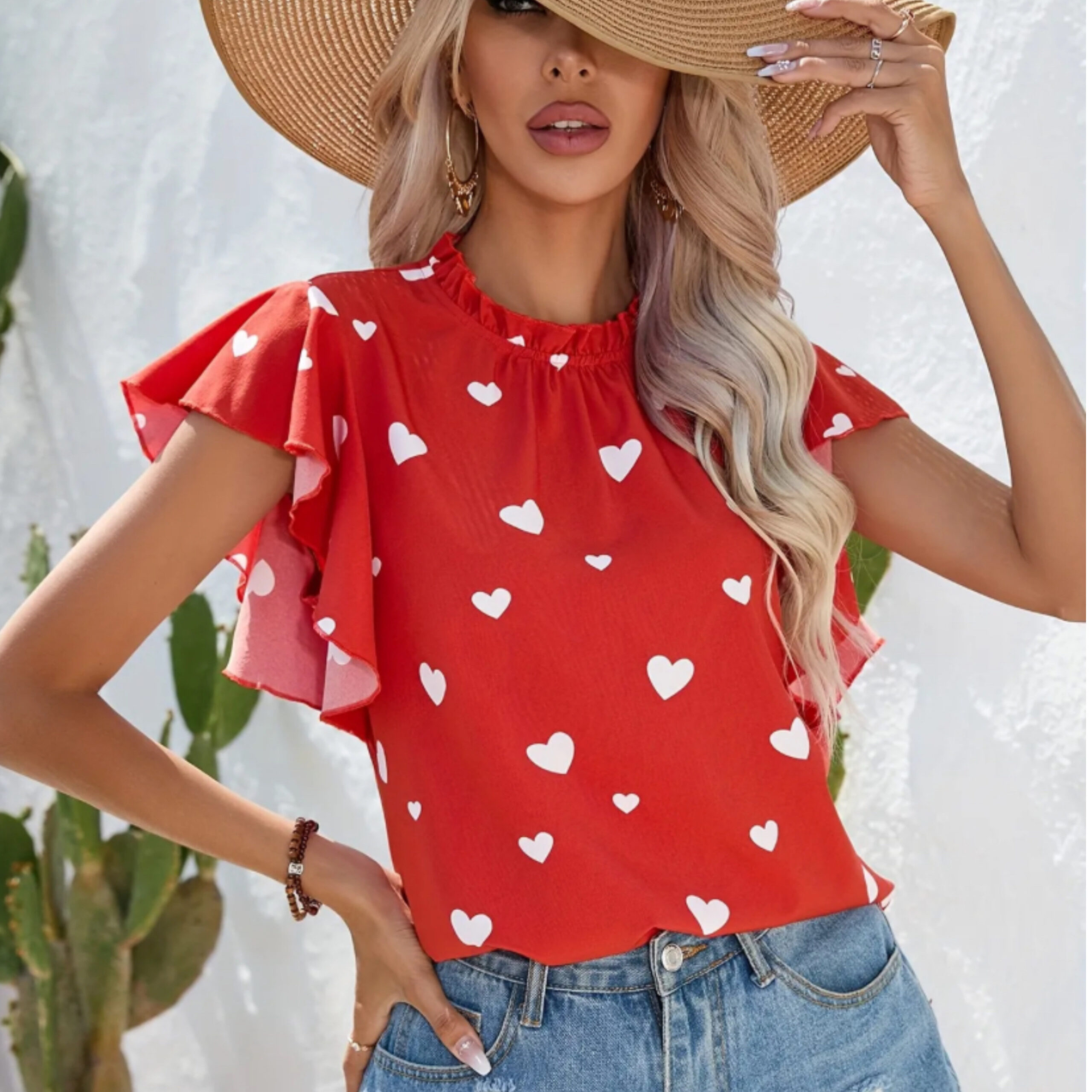 Blusa Dolly corazón rojo